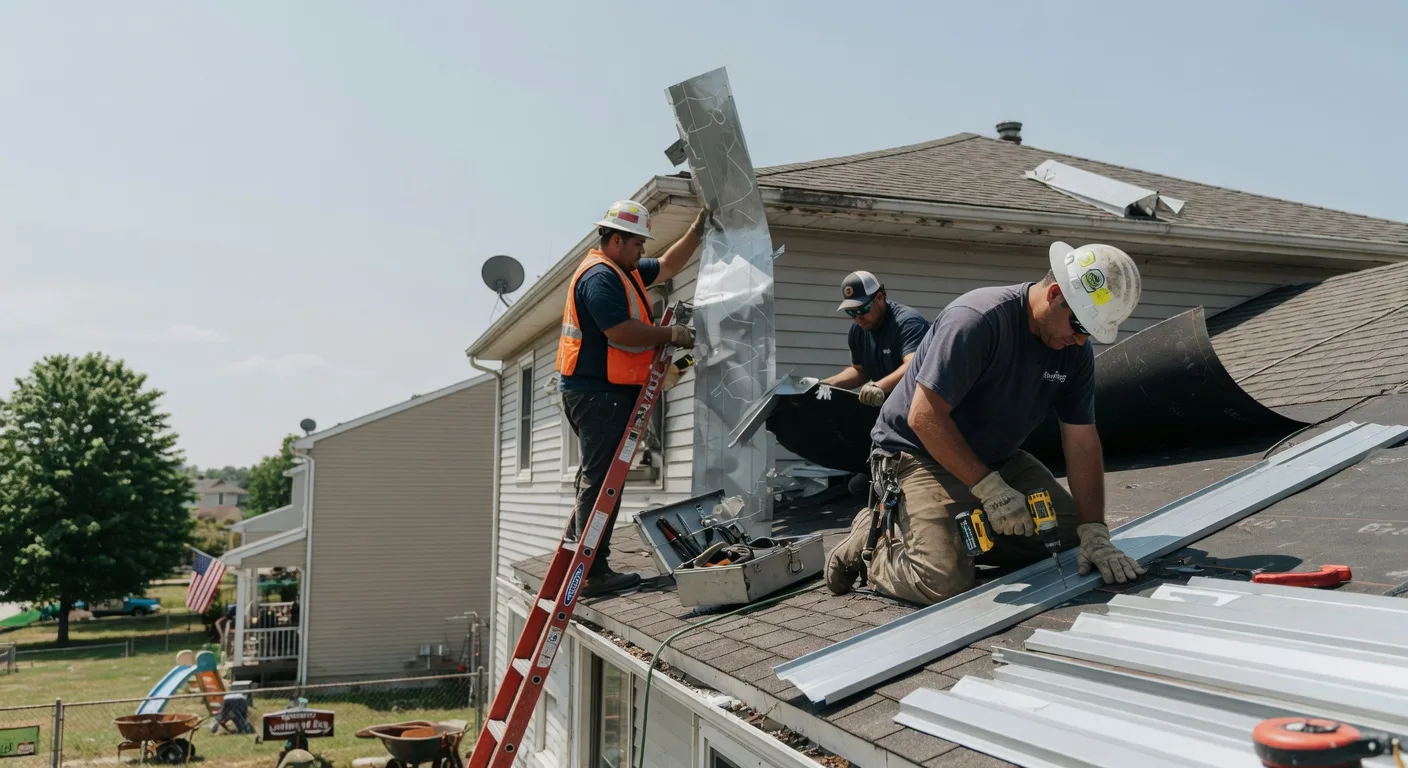 Storm Damage Metal Roof Repair in Pitsburg, OH